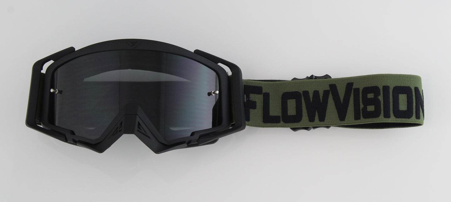 Flow Vision Rythem™ Motocross Goggle: Army Green/Black