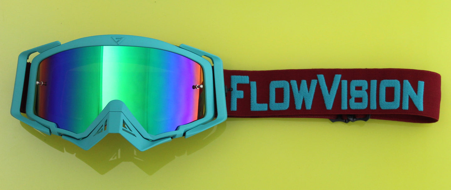 Flow Vision Rythem™ Motocross Goggle: Crimson/Teal