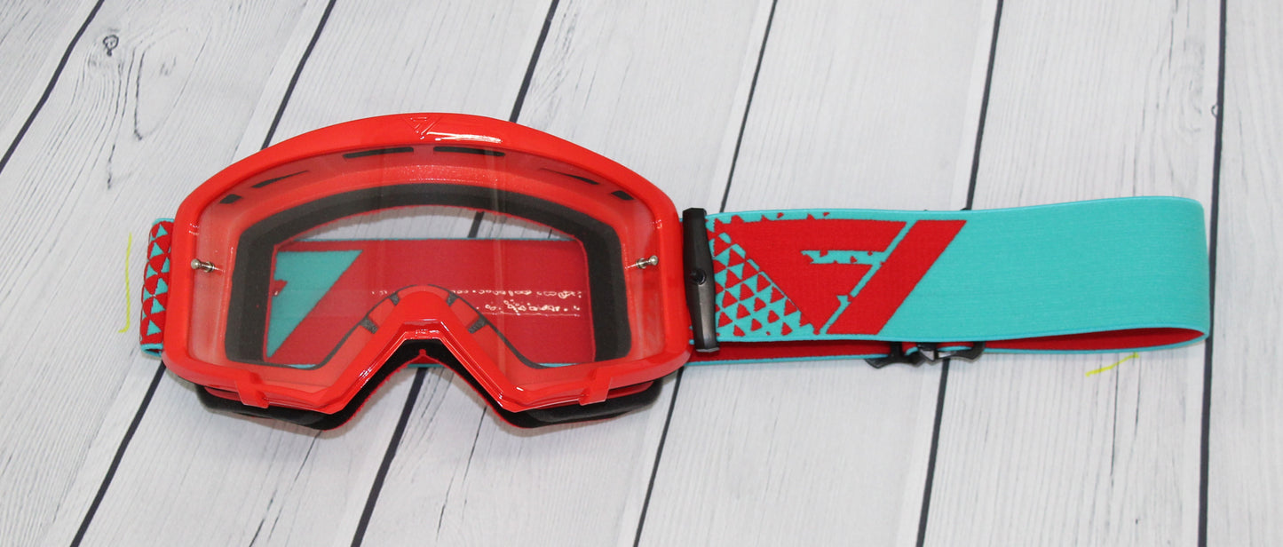 Flow Vision Youth Section™ Motocross Goggle: Red/Teal