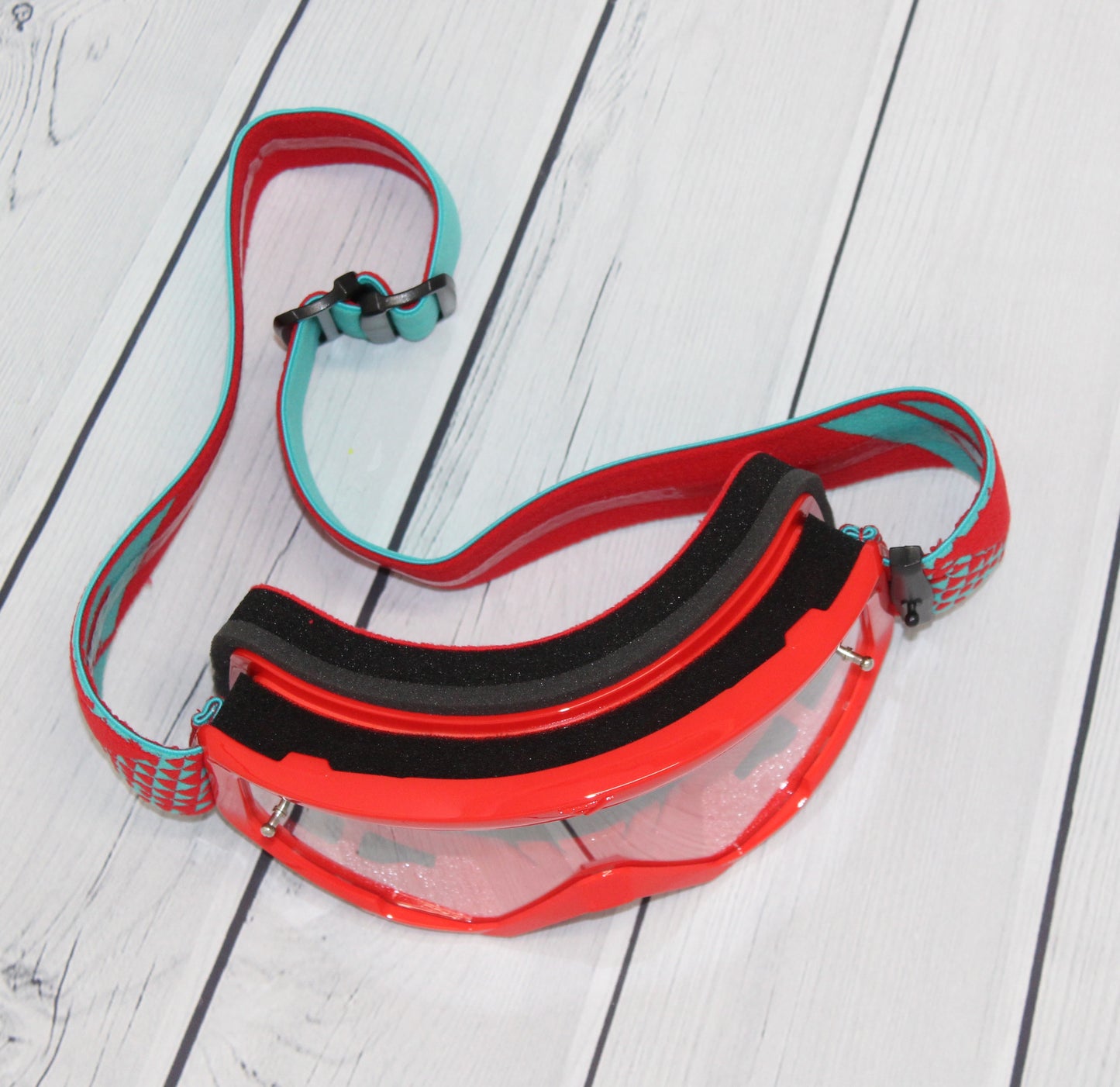 Flow Vision Youth Section™ Motocross Goggle: Red/Teal
