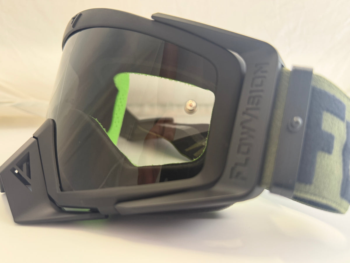 Flow Vision Rythem™ Motocross Goggle: Army Green/Black
