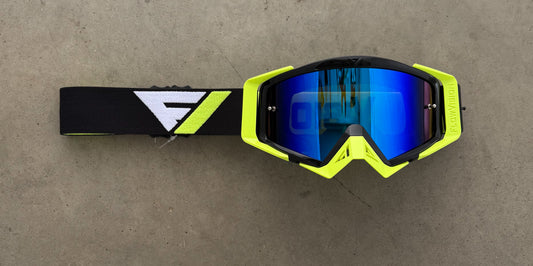 Flow Vision Rythem™ Motocross Goggle: Black/Flo Yellow