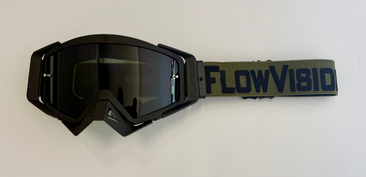 Flow Vision Rythem™ Motocross Goggle: Army Green/Black