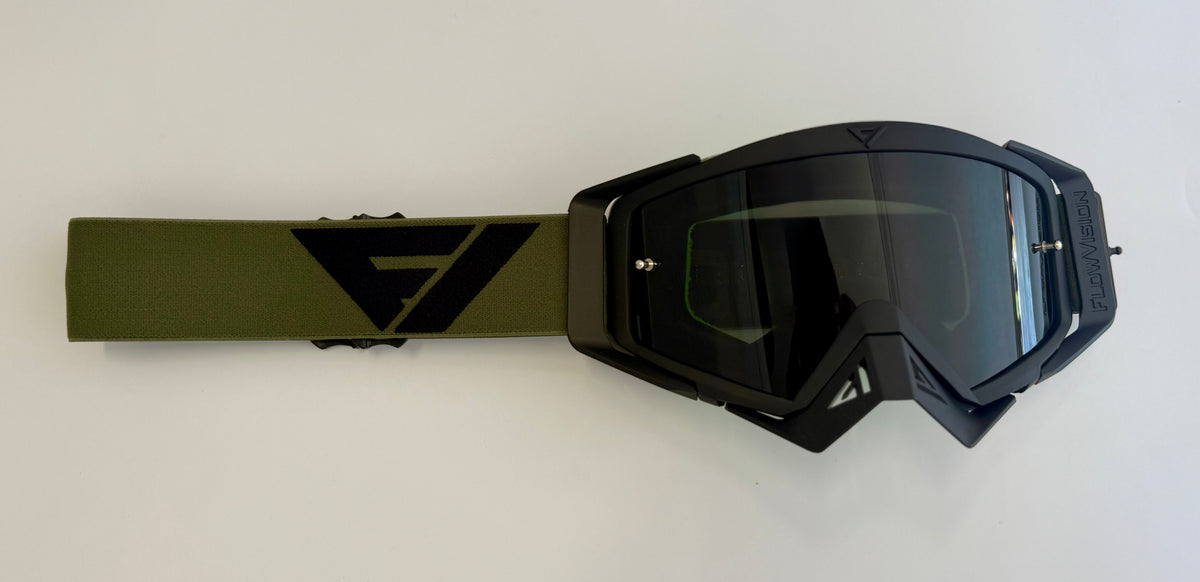 Flow Vision Rythem™ Motocross Goggle: Army Green/Black