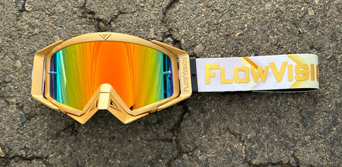 Flow Vision Rythem™ Motocross Goggle: Gold Leaf