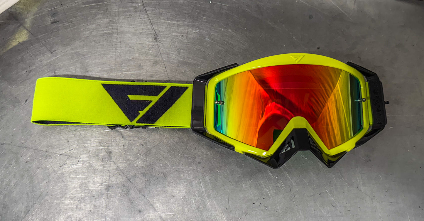 Flow Vision Rythem™ Motocross Goggle: Flo Yellow/Black