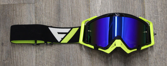 Flow Vision Rythem™ Motocross Goggle: Black/Flo Yellow