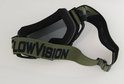 Flow Vision Rythem™ Motocross Goggle: Army Green/Black