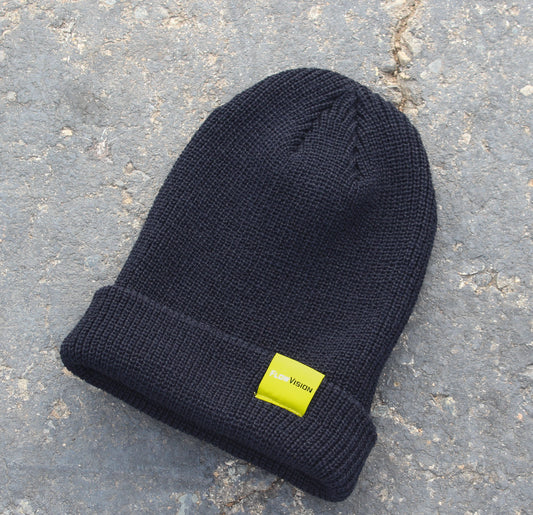 Flow Vision® Knitted Flip Beanie: Black