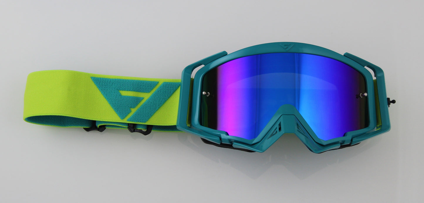 Flow Vision Rythem™ Motocross Goggle: Seafoam/Acid