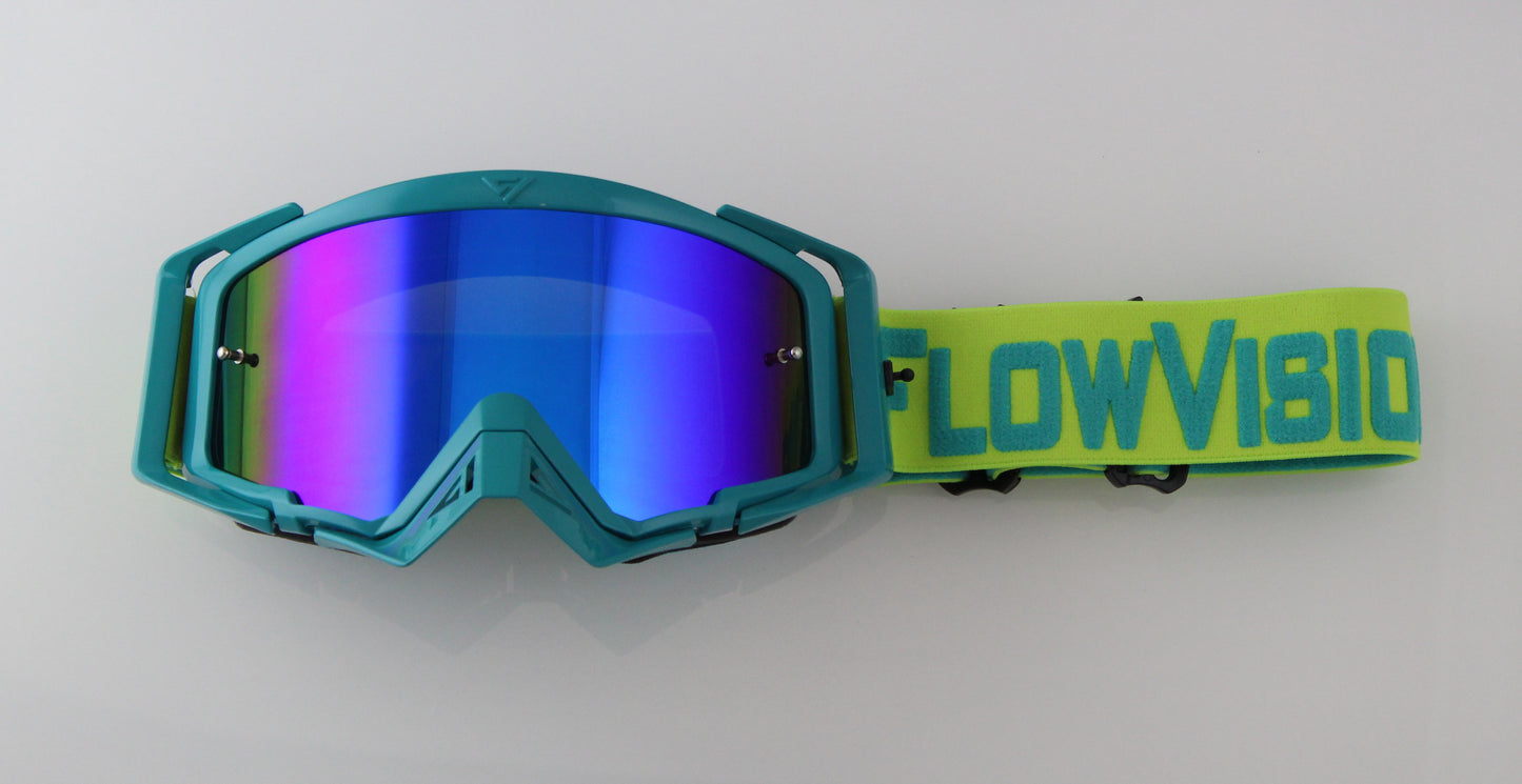 Flow Vision Rythem™ Motocross Goggle: Seafoam/Acid