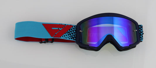 Flow Vision Youth Section™ Motocross Goggle: Reflex/Cyan/Red