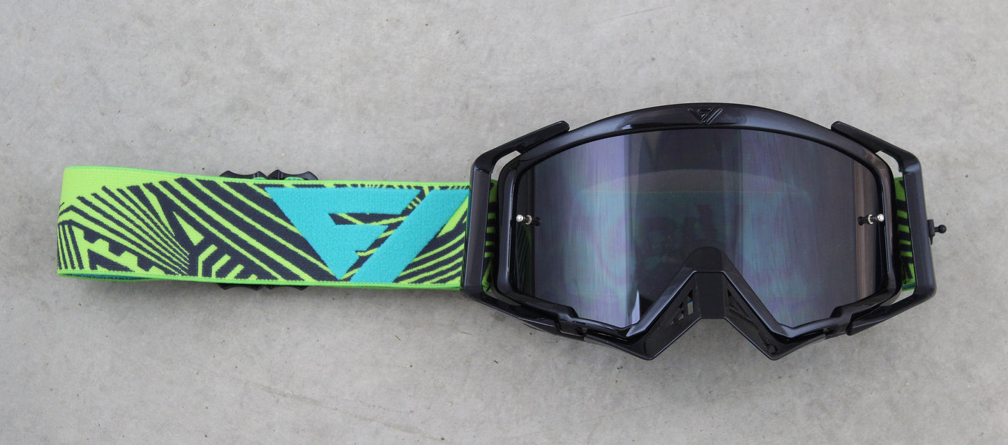 Flow Vision Rythem™ Motocross Goggle: Haze Black/Acid/Grey