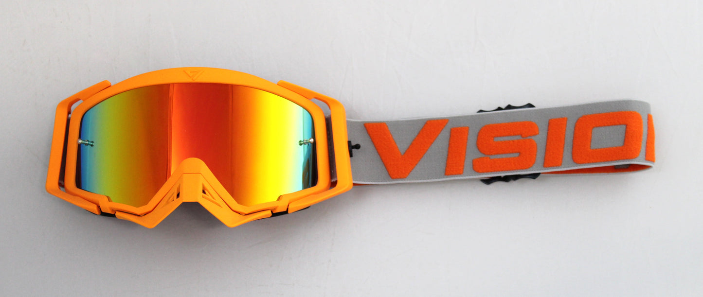 Flow Vision Rythem™ Motocross Goggle: Orange/Grey