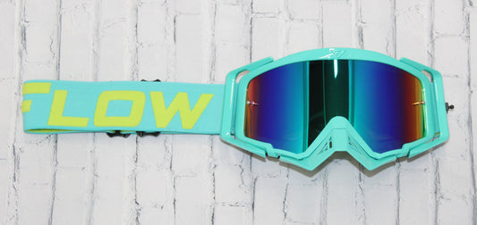 Flow Vision Rythem™ Motocross Goggle: Tiffany/Acid Green